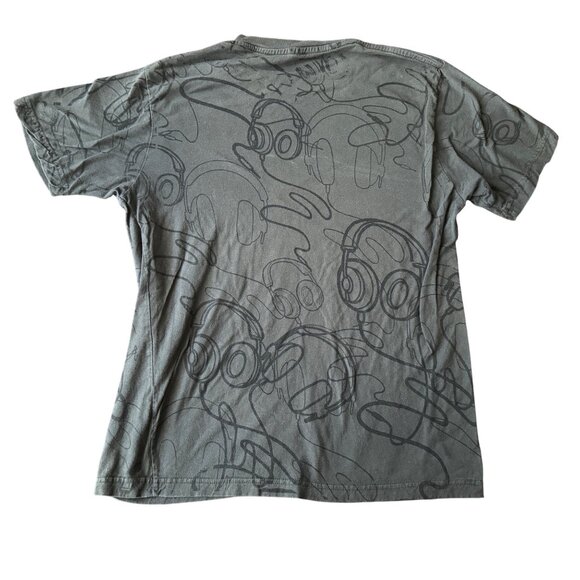 Utility Graphic T-Shirt With Headphone Print Mens L 100% Cotton - Picture 4 of 4